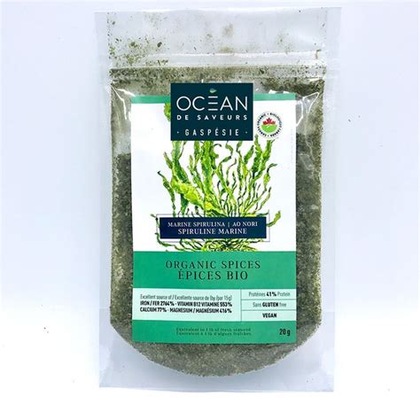 Spiruline marine nori (flocons) bio -  Océan de saveurs